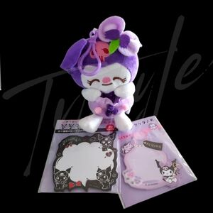 Kuromi Bag Charm & Sticky Notes